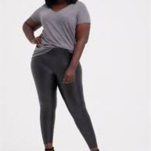 Black Faux Leather High-Rise Leggings